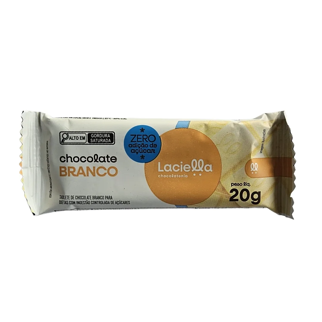Chocolate Branco Zero Açúcar Laciella - 20g - Emporio Cristal