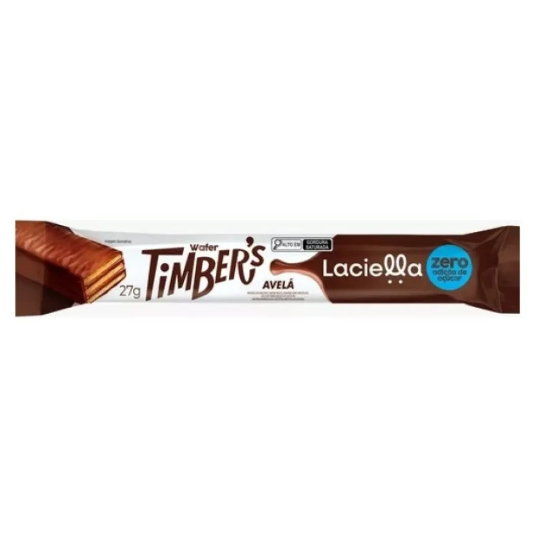 PRODUTOS SITE (43) Timbers Waffer Avelã Zero Laciella - 27g - Imagem 1