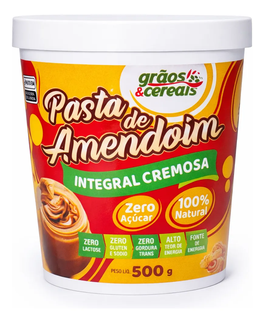 D_NQ_NP_2X_877608-MLB109836976764_042026-F Pasta de Amendoim Tradicional Grãos e Cereais 500g - Imagem 1
