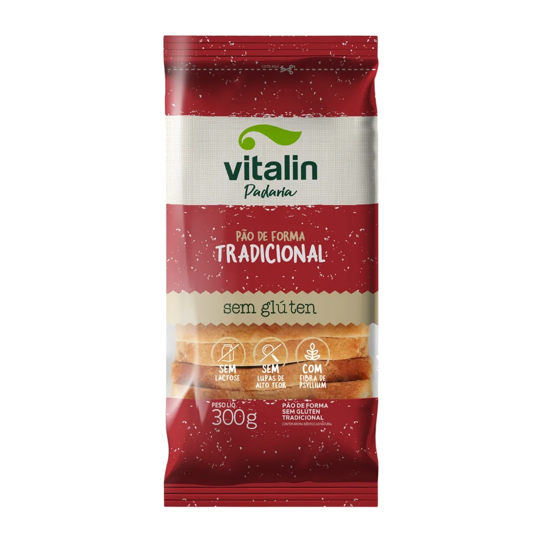 PRODUTOS SITE (16) Pão de Forma Tradicional Sem Glúten Vitalin 300g - Imagem 1
