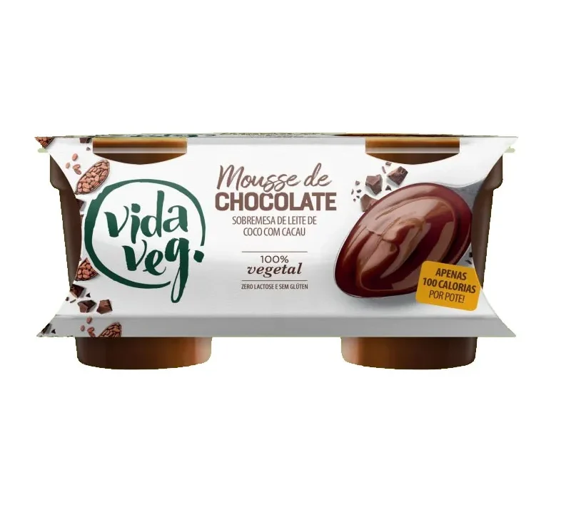 VIDA-VEG-MOUSSE-DE-CHOCOLATE Mousse de Chocolate Vegano 200g - VidaVeg - Imagem 1