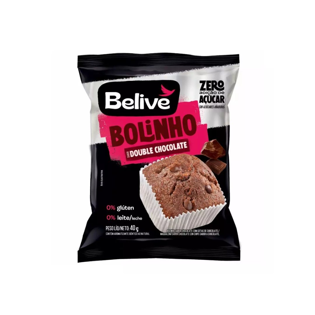 PRODUTOS SITE (30) Bolinho Double Chocolate S/A Belive 40g - Imagem 1