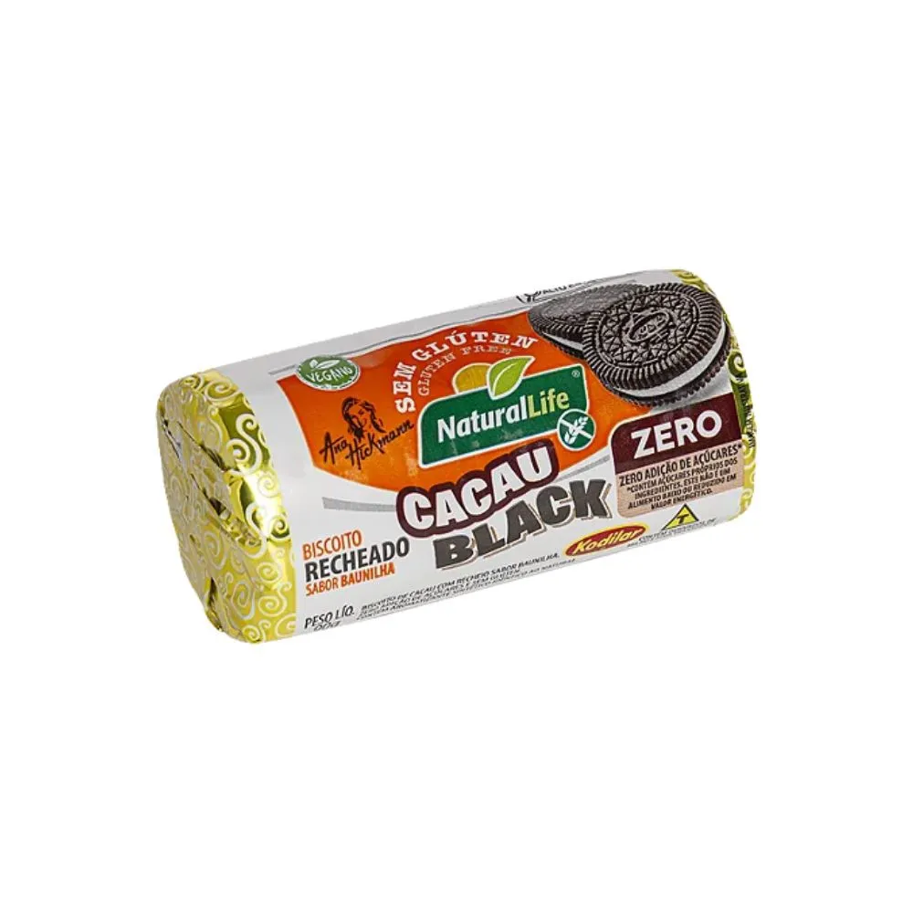 Biscoito-Cacau-Black-Recheado-Sabor-Baunilha-90g-Natural-Life-ProImagem-18516 Biscoito Cacau Black Recheado Baunilha 90g - Natural Life - Imagem 1