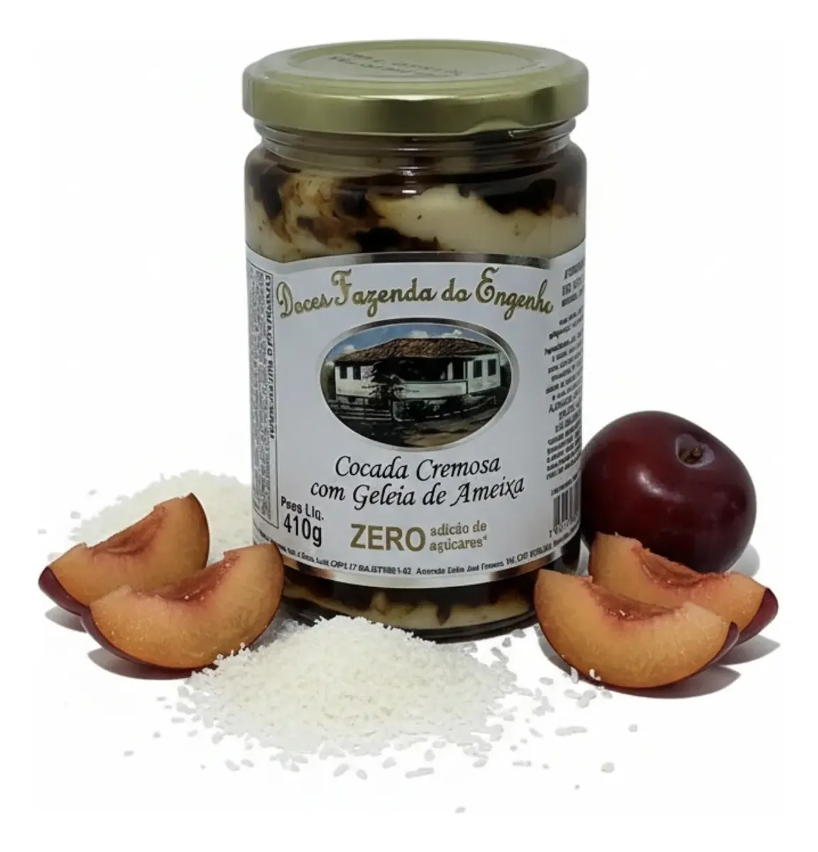 D_NQ_NP_2X_842632-MLB105352759829_012026-F Cocada Cremosa com Geleia de Ameixa Zero Açúcar 410g - Imagem 1