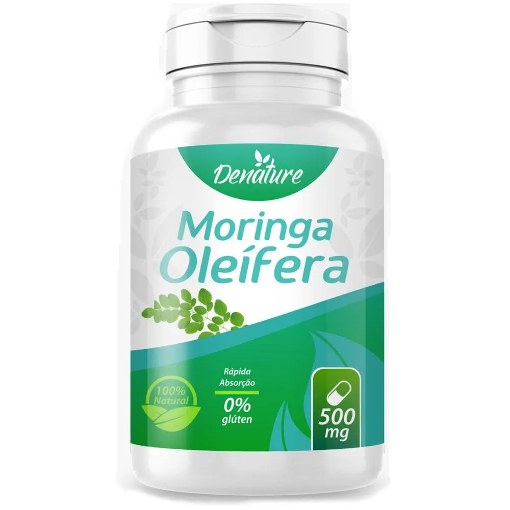 Moringa-Oleifera-500mg-100-capsulas---Denature Moringa Oleifera 500mg 60 Caps - Denature - Imagem 1
