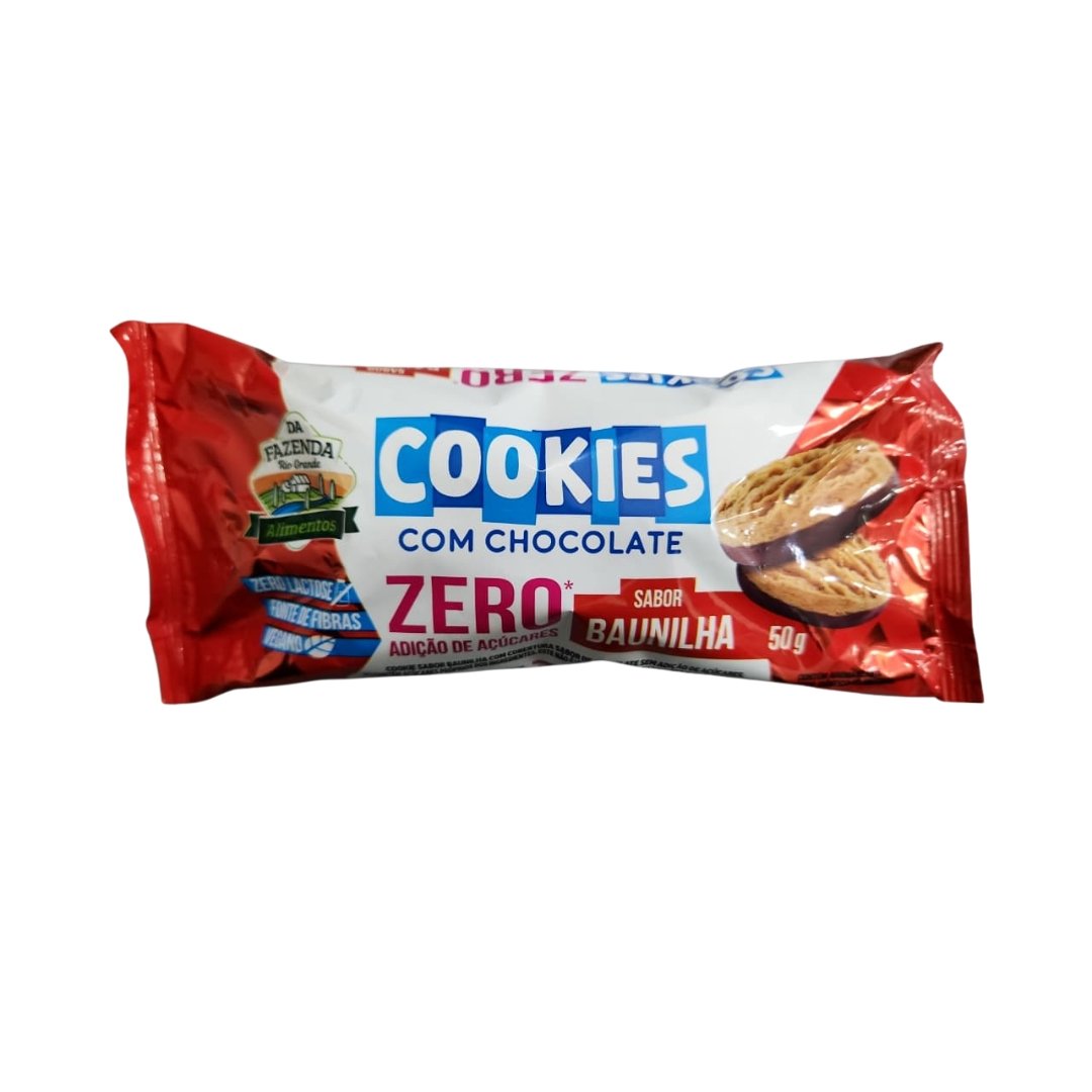 PRODUTOS SITE - 2026-07-17T152841.716 Cookies Zero Baunilha com Chocolate 50g Da Fazenda - Imagem 1
