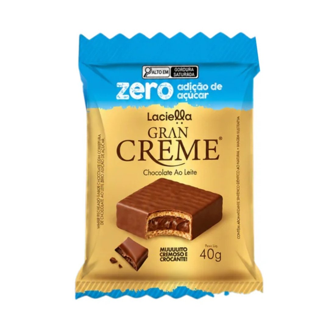 PRODUTOS SITE - 2026-07-17T160000.635 Gran Creme Zero Chocolate ao Leite 40g Laciella - Imagem 1