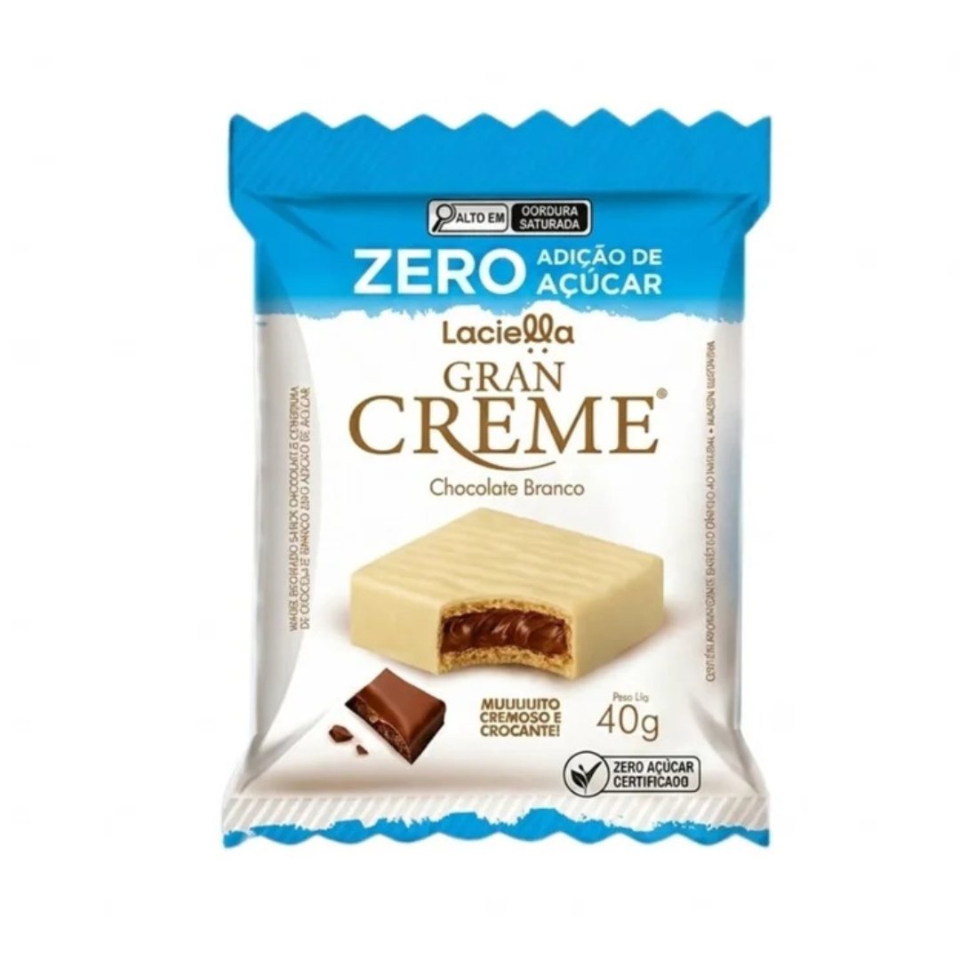 PRODUTOS SITE - 2026-07-17T160534.972 Gran Creme Zero Chocolate Branco 40g Laciella - Imagem 1