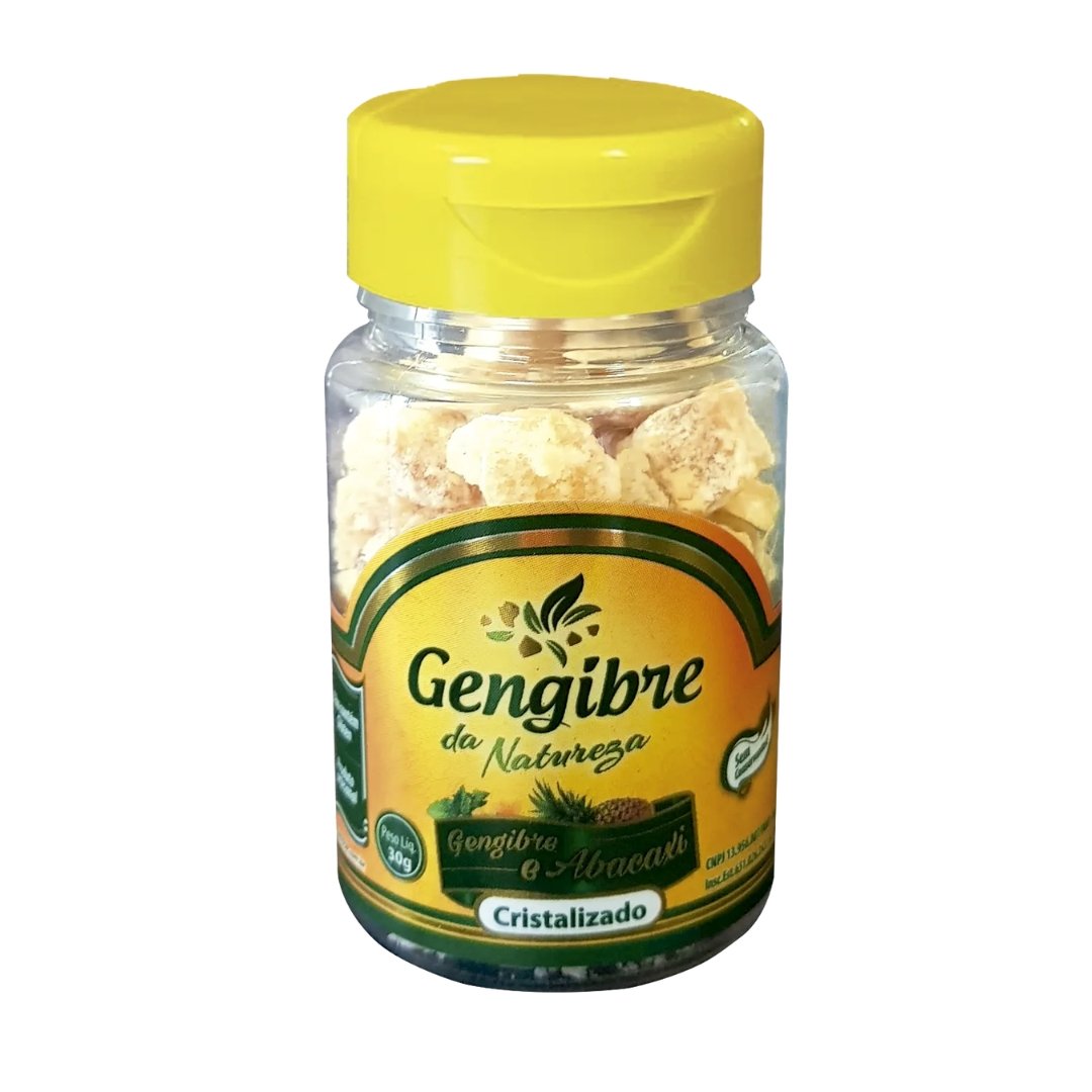 PRODUTOS SITE (39) Gengibre e Abacaxi Cristalizado Da Natureza 30g - Imagem 1