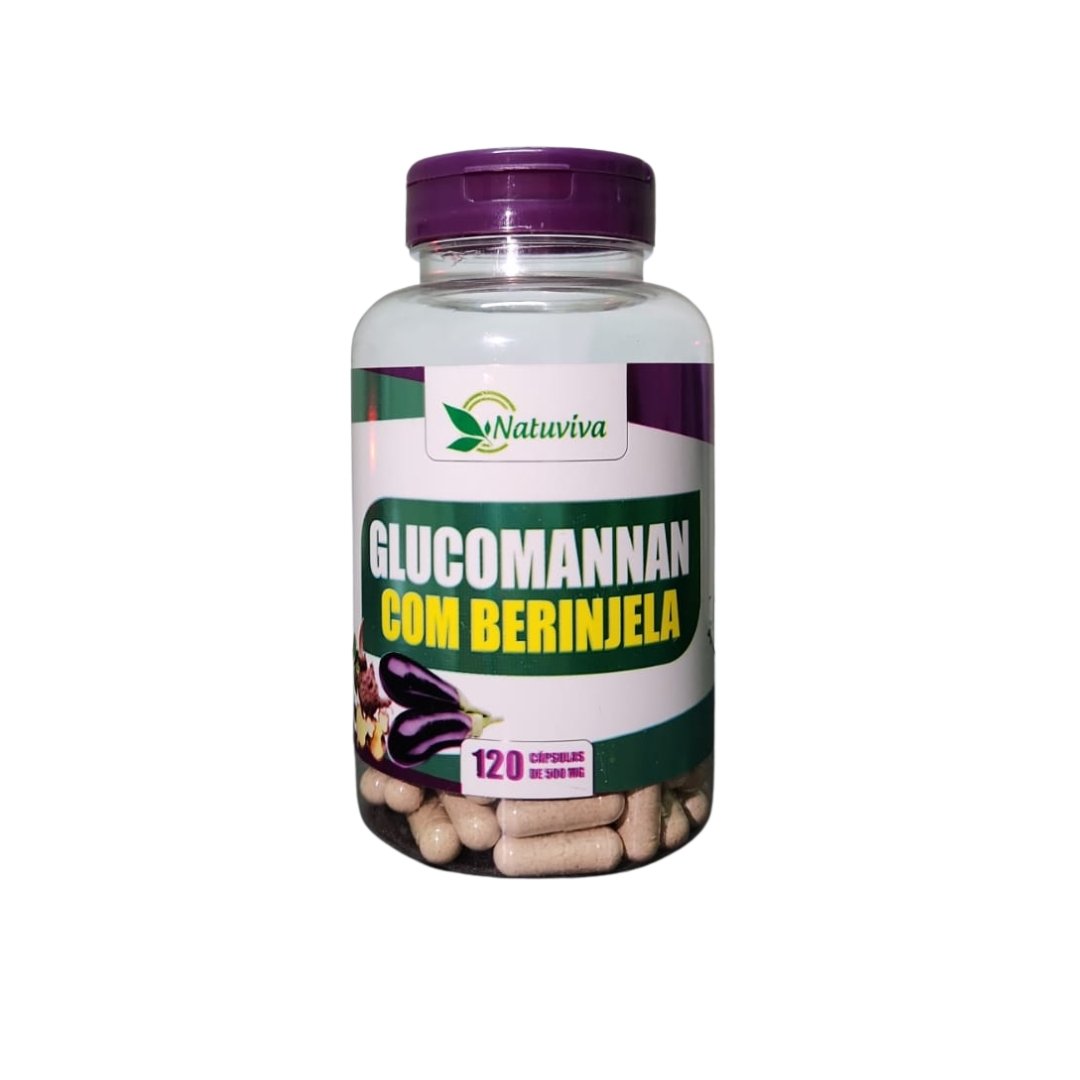 PRODUTOS SITE (68) Glucomannan com Berinjela 120 Caps Natuviva - Imagem 1