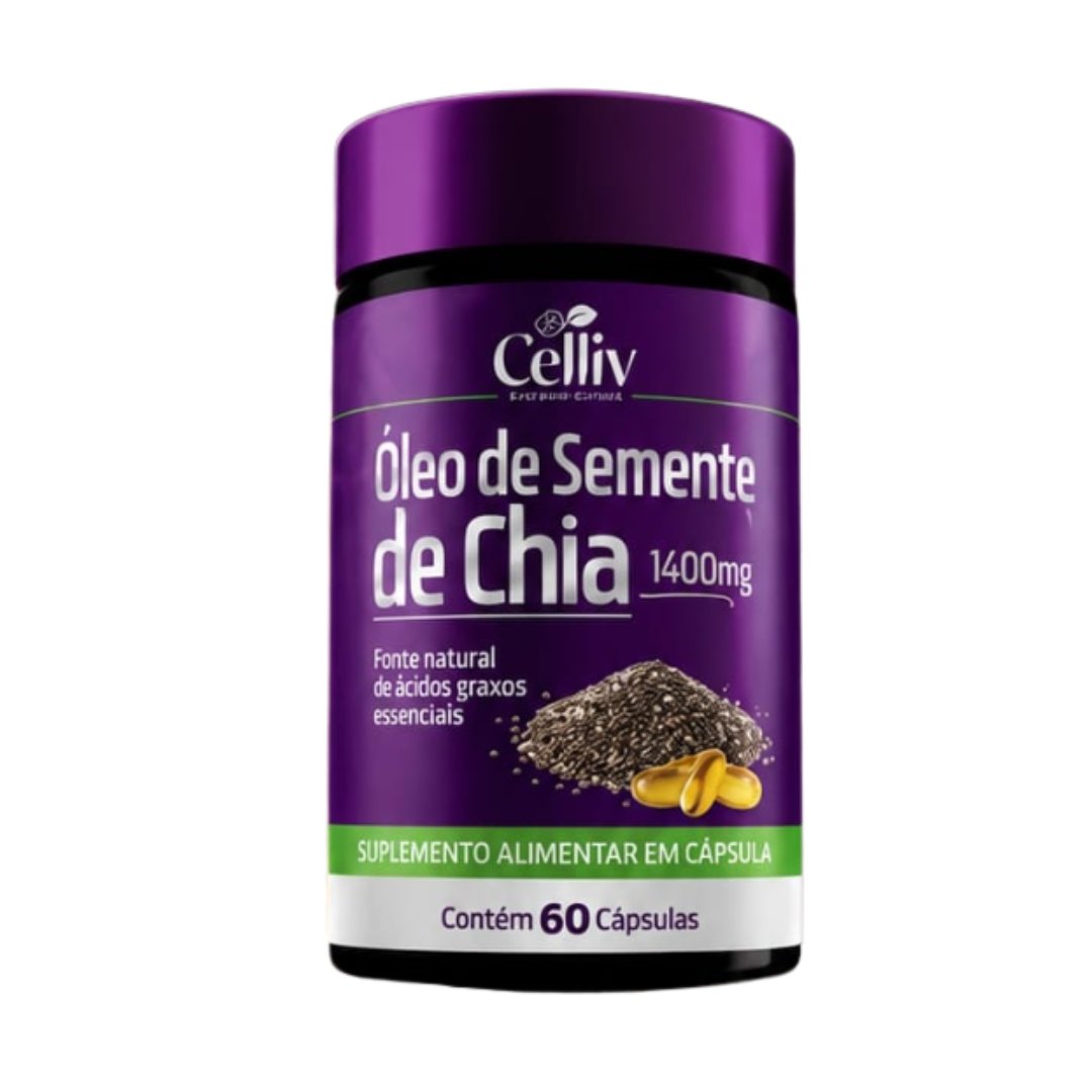PRODUTOS SITE (98) Óleo de Chia 1400mg 60 Caps - Celliv - Imagem 1