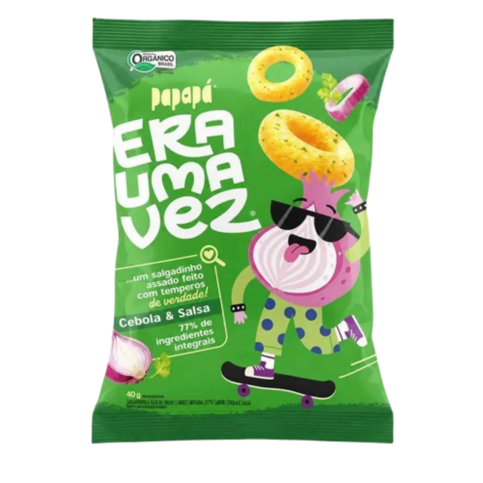 salgadinho_integral_e_orgnico_sem_glten_sabor_cebo_1_20260616165814_fba39746009a Salgadinho Integral Cebola e Salsa 40g Papapá - Imagem 1