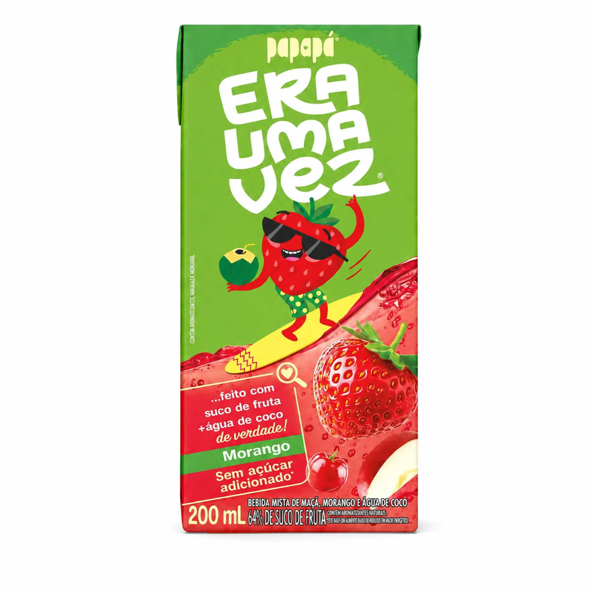 Suco de Morango e Água de Coco Era Uma Vez 200ml – Papapá - Imagem 1