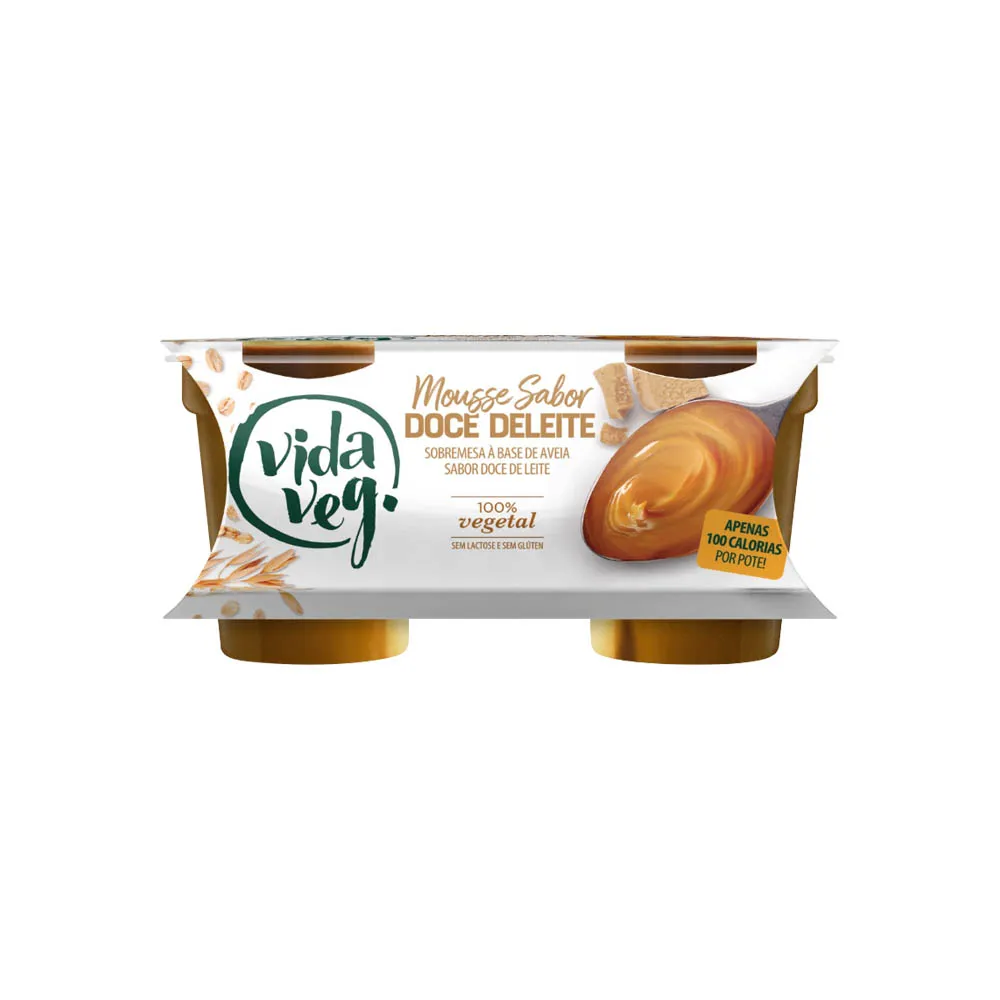 VIDA-VEG-MOUSSE-DOCE-DELEITE Mousse Sabor Doce de Leite Vida Veg 200g - Imagem 1